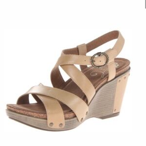 Dansko Frida Wedge in Sand Antique
